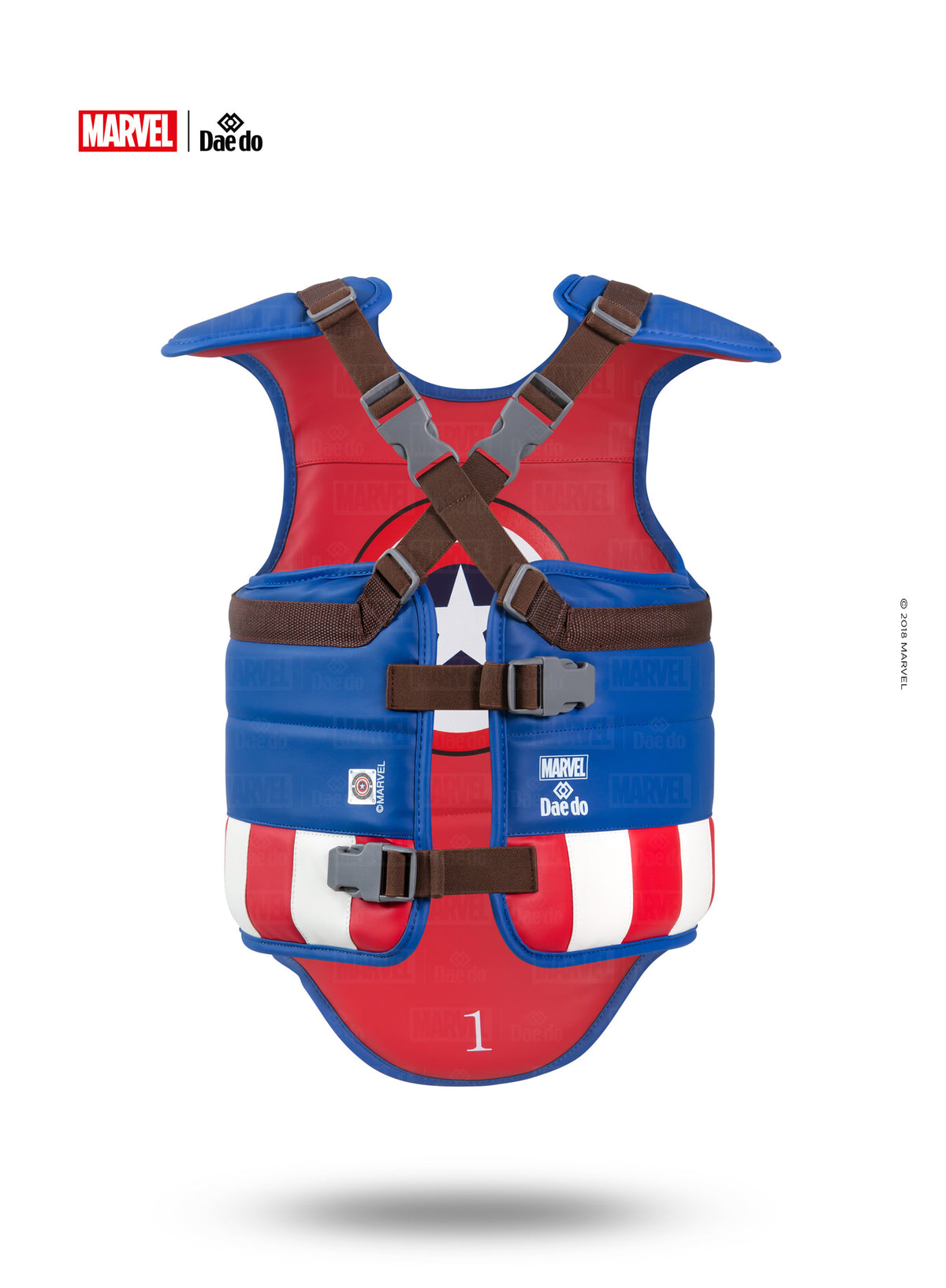 Marvel Hoogo Captain America, lichaamsbeschermer rood/blauw omkeerbaar