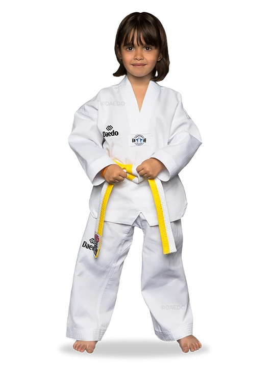 TA1001 Dobok WT witte kraag zonder letters op de rug